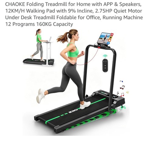 Chaoke folding treadmill for - folding,